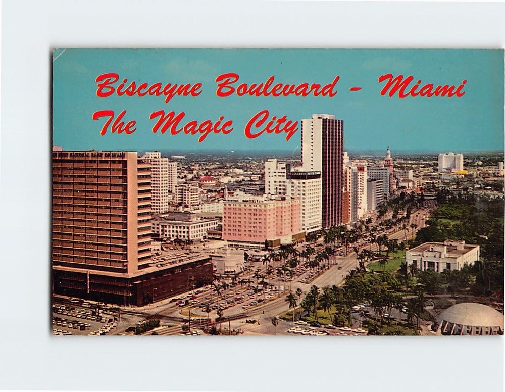 Postcard Biscayne Boulevard The Magic City Miami Florida USA