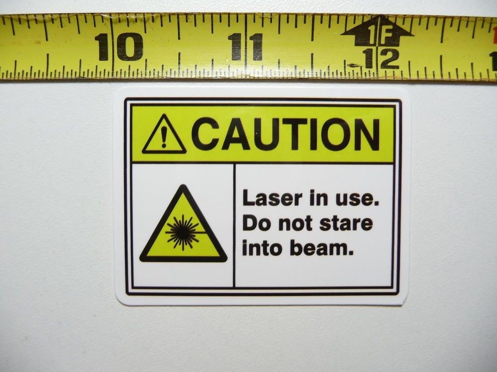 Laser Warning Sticker Do Not Stare Into Beam Fun Novelty Decal