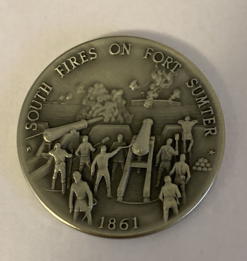 South Fires on Fort Sumter 1861 Commemorative Pewter Coin