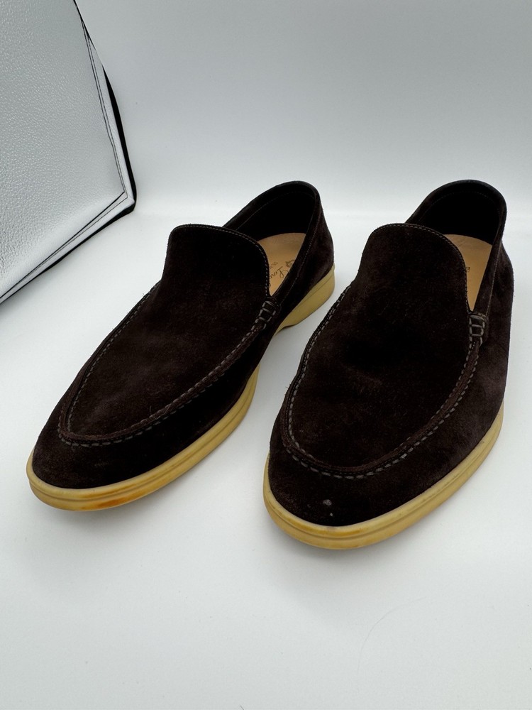 Loro Piana Summer Walk Dark Brown Suede Loafers Men’s US 11.5 D EU 44.5
