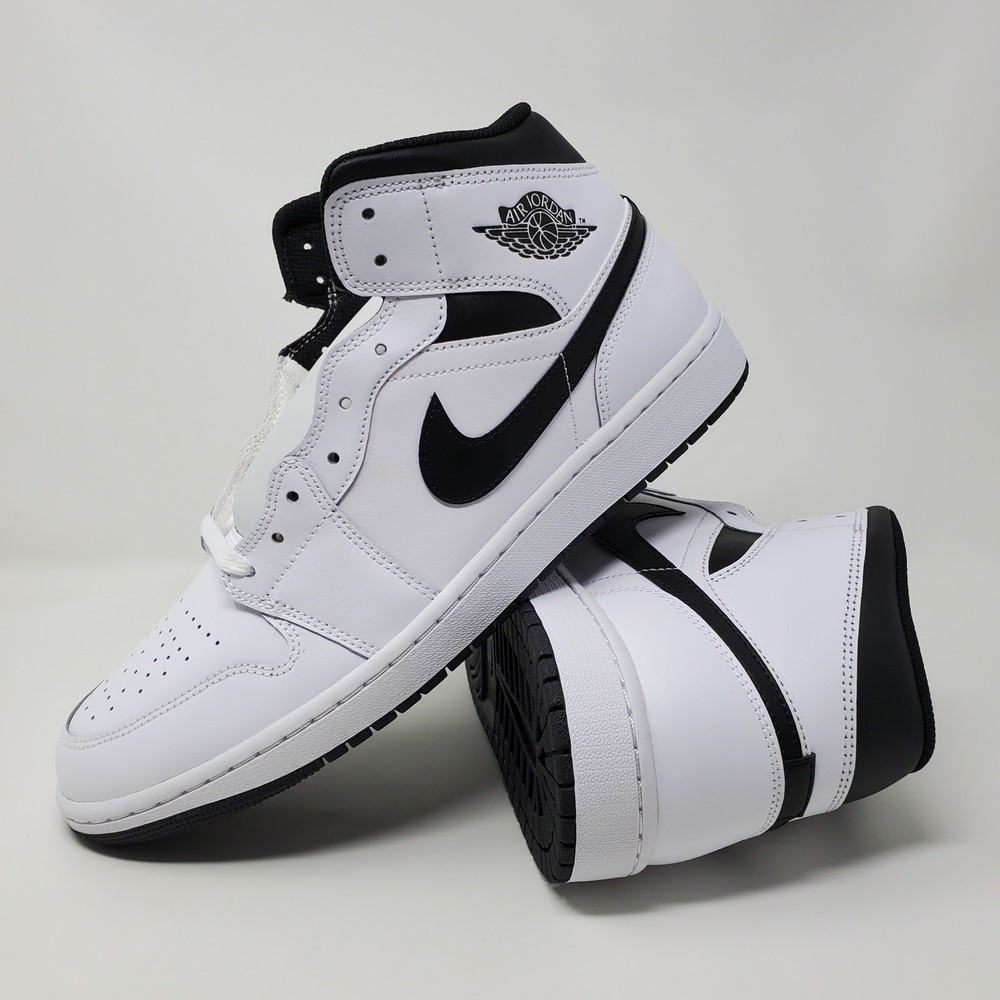 Nike Air Jordan 1 Mid White Black DQ8426-132 Men's Size 12