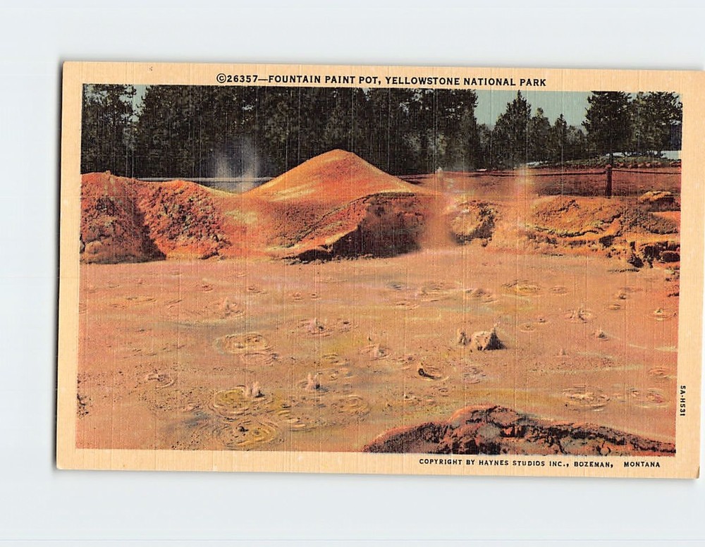 Postcard Fountain Paint Pot Yellowstone National Park Wyoming USA