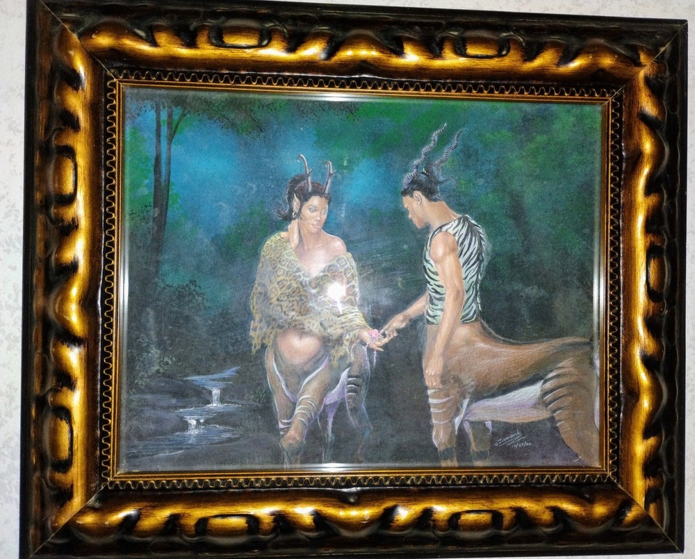 Dale Ziemianski Original Sci-Fi Painting Centaurs 'The Rose Diamond'