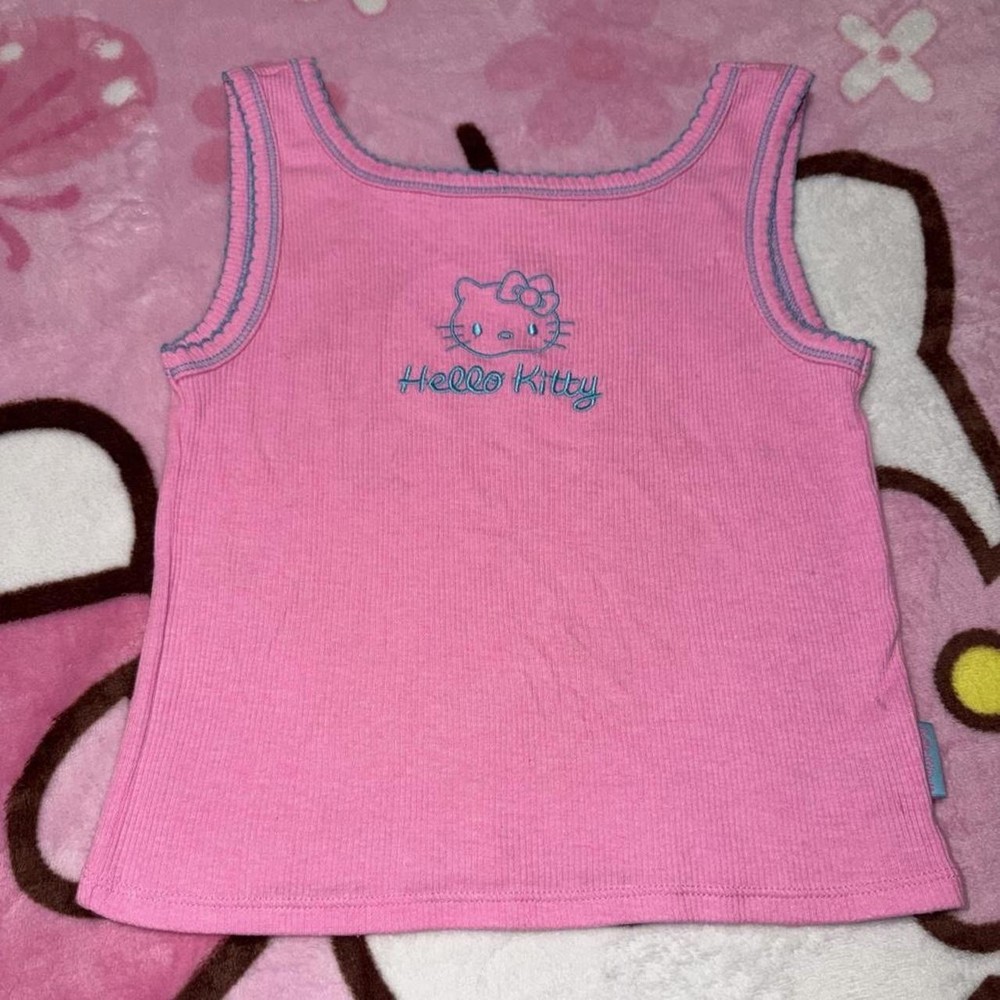 Sanrio Hello Kitty Embroidered Pink Tank Top