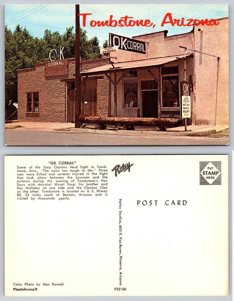 OK Corral Tombstone Arizona Postcard - Famous Old West Landmark Plastichrome