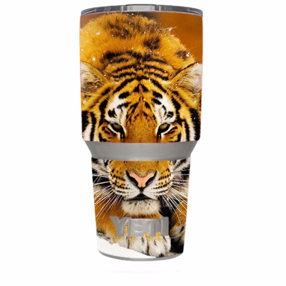 Skin Decal for Yeti 30 oz Rambler Tumbler / Siberian Tiger