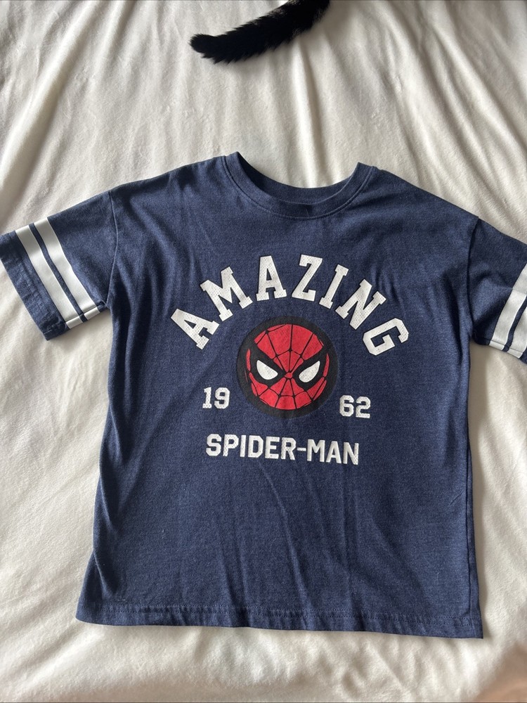 Marvel Spider-Man Kid’s Children’s Boy’s Navy Blue T Shirt Size 7 Jumping Bean