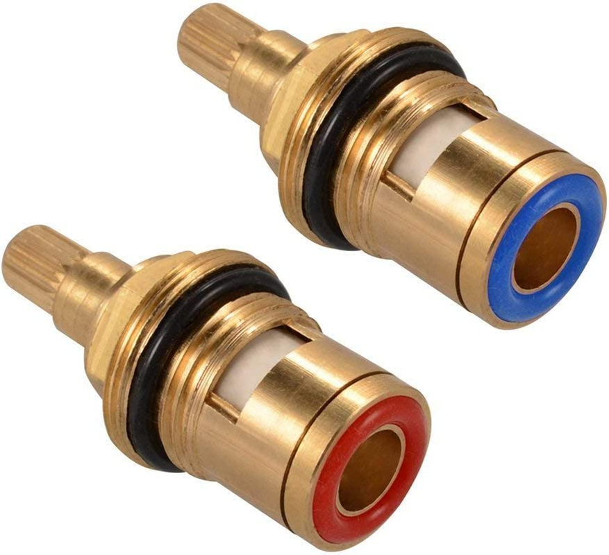 Brass ceramic stem disc cartridge faucet valve replacement quarter turn 1/2 inch