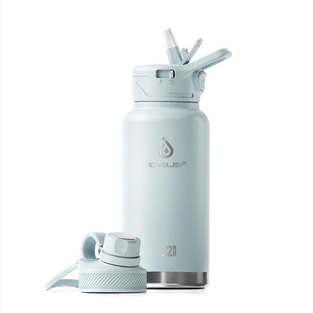 Vacuum Insulated Water Bottle, 32 oz Stainless Steel Water Bottles with Straw...