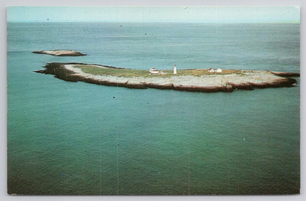 Machias Seal Islands Lighthouse ME Aerial View Bay of Fundy Puffin Postcard