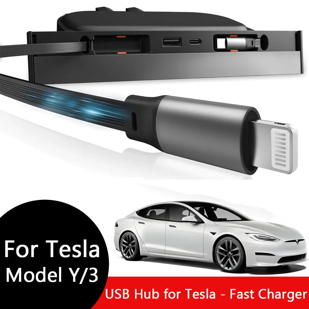 Waterproof USB Hub for Tesla Fast Charger Model 3/Y Multi-Port