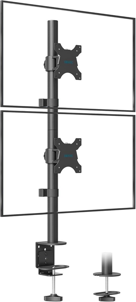 Stacked Array Supports Vertical Dual Monitor Desk Mount for 13-34 Inch Screens