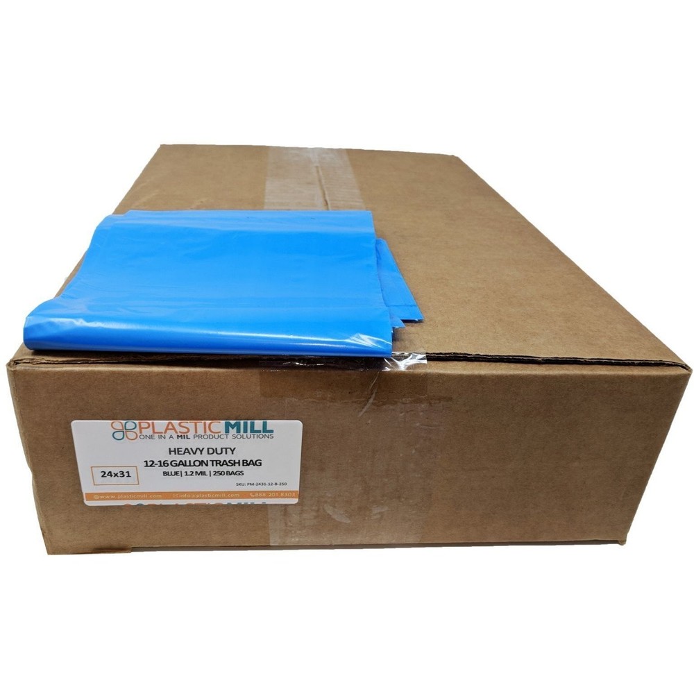 Heavy Duty Trash Bags - Blue Garbage Bags - Plastic Trash Bags - Kitchen, Bat...