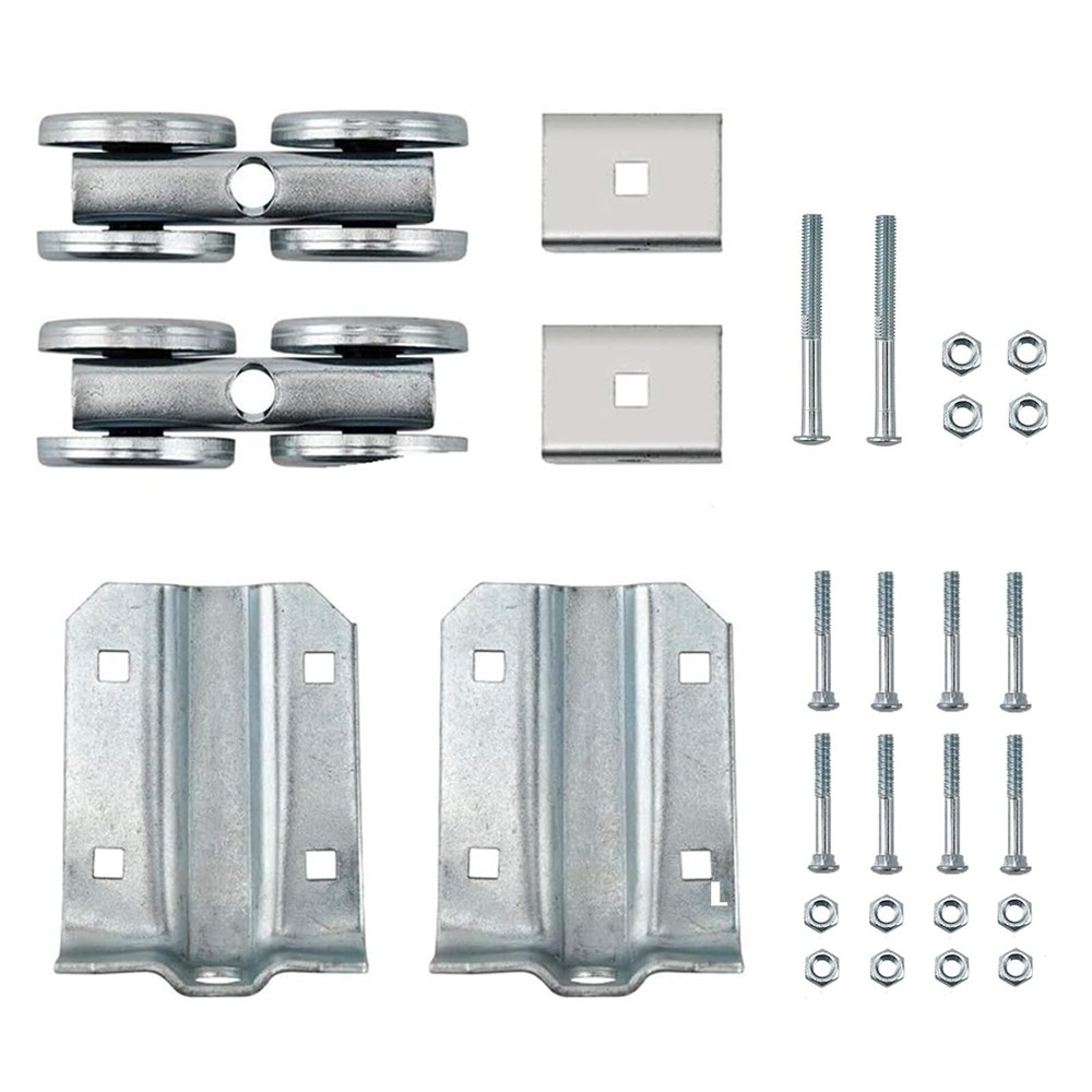Box Rail Hanger Kit 2 Set,Exterior Barn Door Hardware Kit,Each Safe Working L...