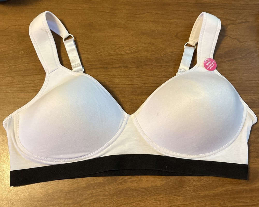 NWT Zone Pro 3X White Black Sports Bra Plus Athleisure Workout Top Comfort Strap