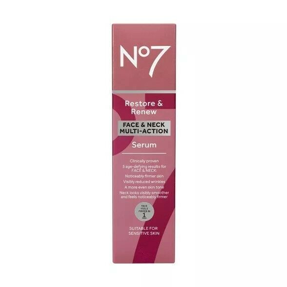 No7 Face & Neck Multi Action Serum - 1 fl oz (052-12-0352)
