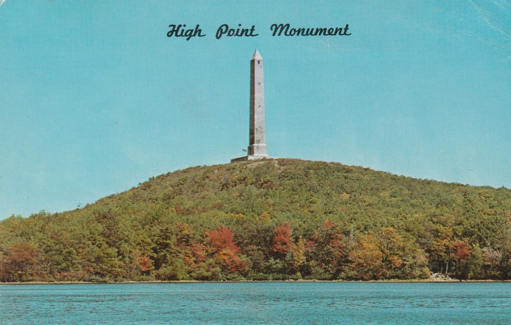 High Point State Park New Jersey High Point Monument Water Vintage Postcard