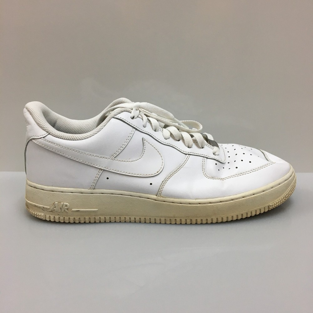 Nike Air Force 1 07 Shoes 11.5 Mens White Leather Casual Sneakers 315122-111