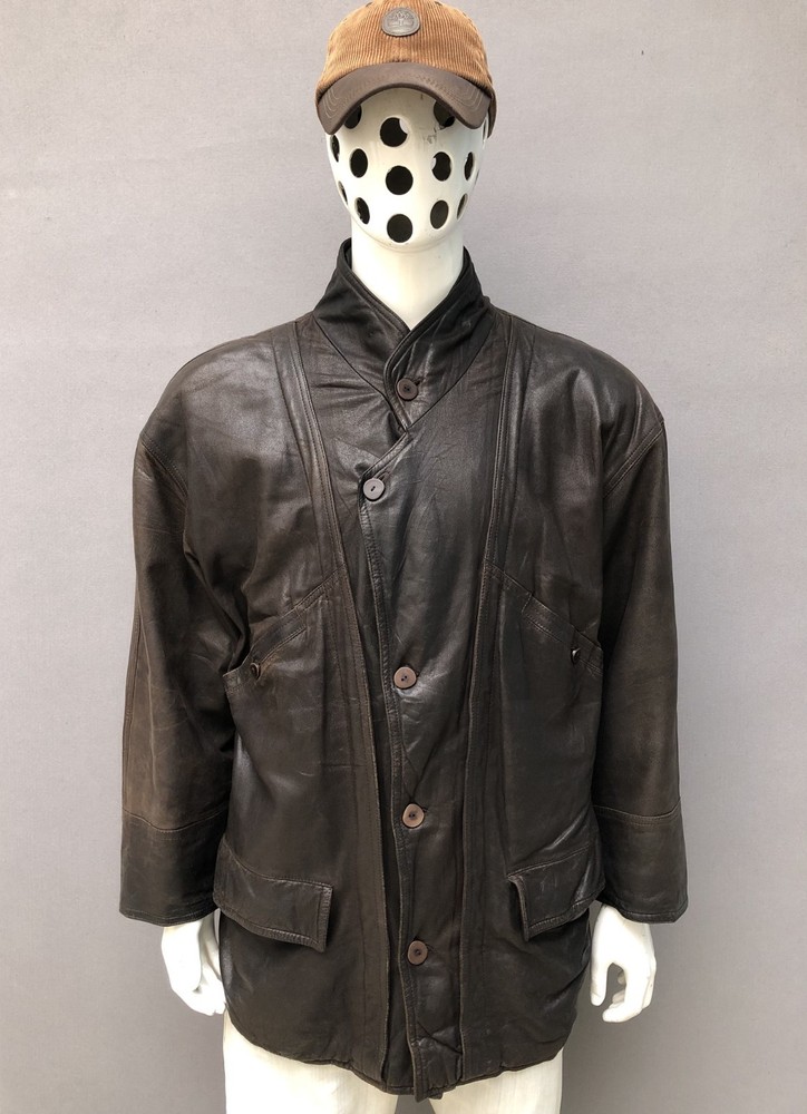 Vintage Seraphin France Leather Jacket Brown Men’s Size 50 (Approx L) Rare
