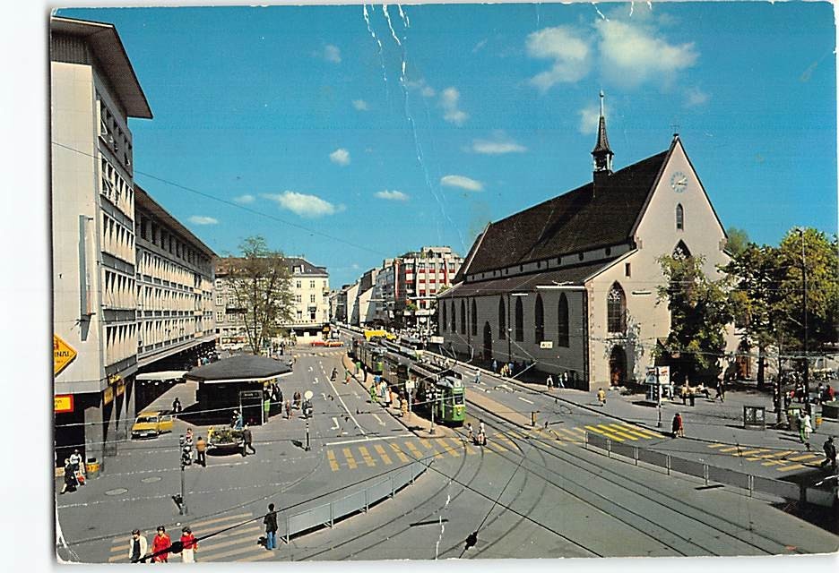 Postcard Claraplatz in Basel Switzerland