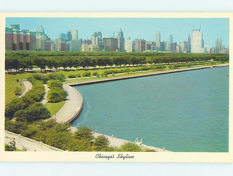 Unused Pre-1980 PANORAMIC VIEW Chicago Illinois IL hp3662