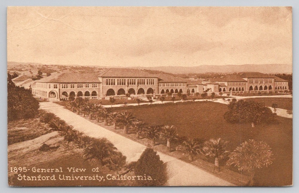 Vintage Stanford University California General View Souvenir Postcard c1910s