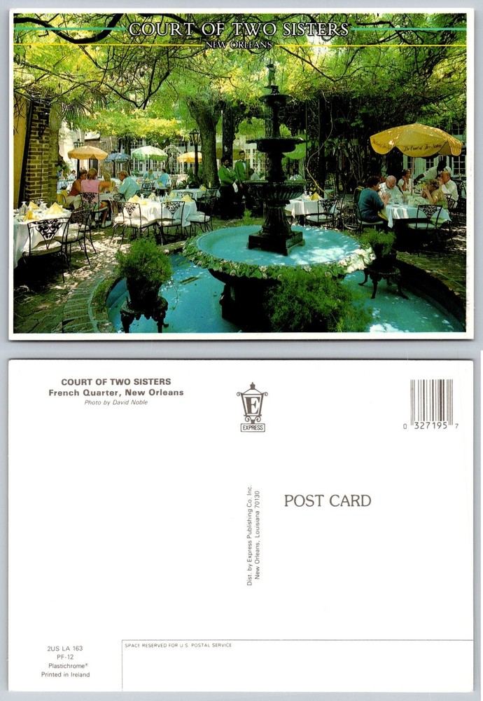 Court of Two Sisters New Orleans French Quarter Restaurant Patio Postcard Chrome