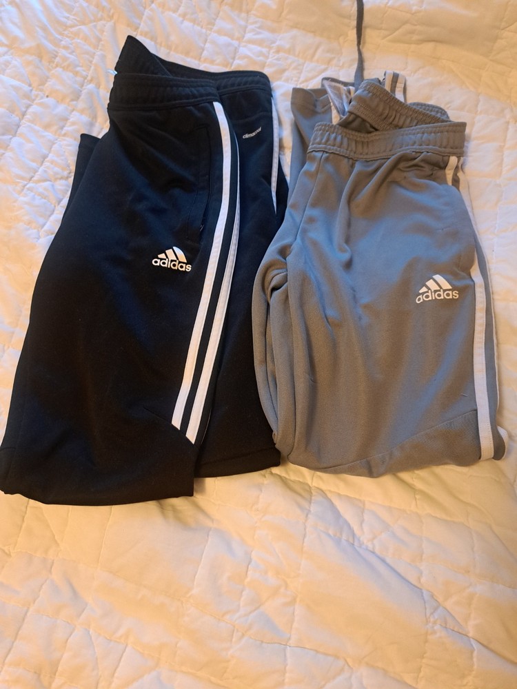 Two Pairs Adidas Climacool Athletic Pants Size Mens Small Black And Gray