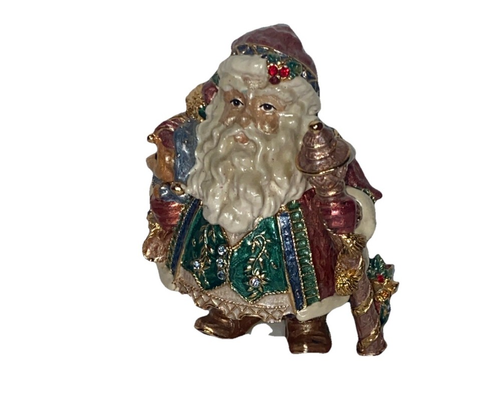 Fitz And Floyd - Jolly Ole St. Nick Hinged Box  Ships Fast