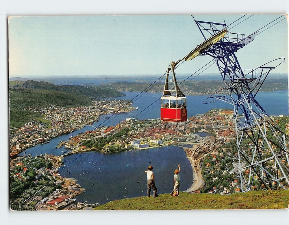 Postcard Telecabine to Mount Ulriken Bergen Norway