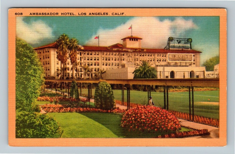 Los Angeles CA-California, Ambassador Hotel Exterior Vintage Postcard