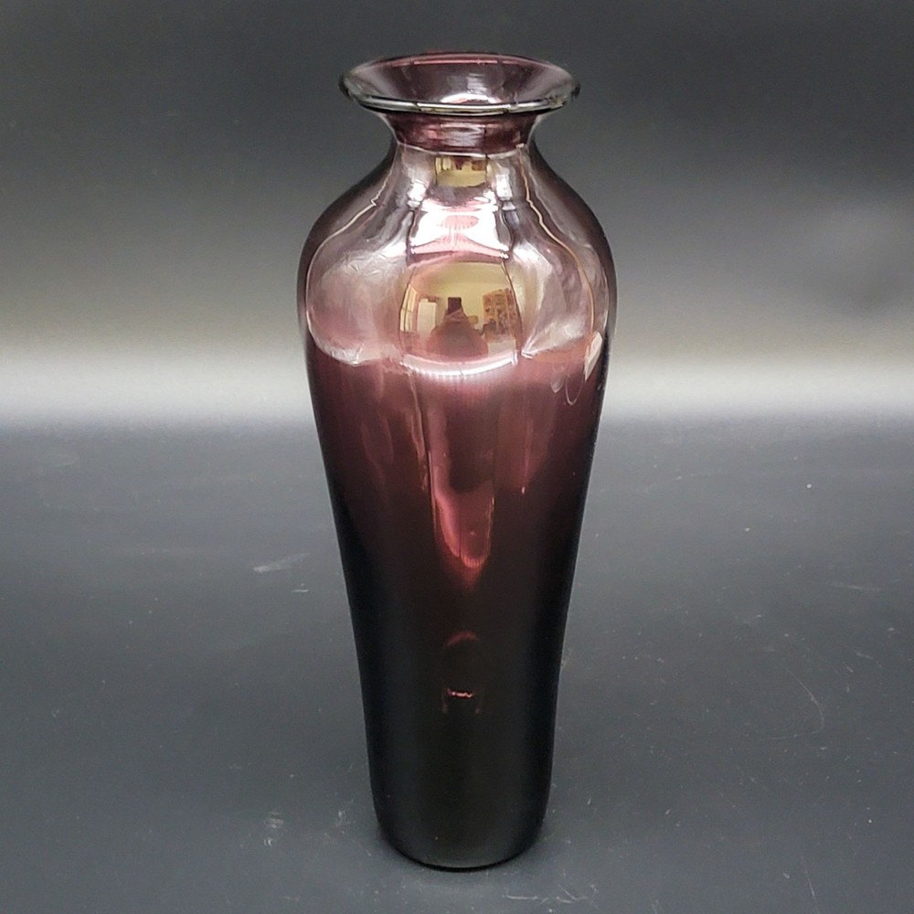 Vintage Blenko #8310S Royal Purple Violet Glass Vase 10
