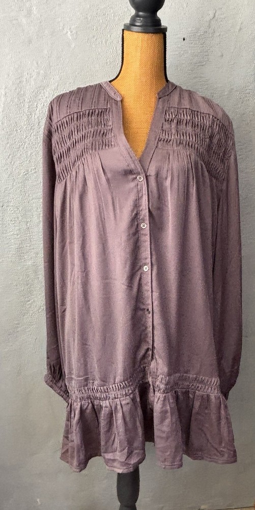 Anthropologie Pilcro Dress Mini Purple Long Sleeves Size XL NEW WITH TAGS!