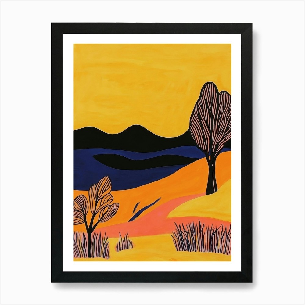 Framed Landscape With Trees 11 Wall Art Canvas Print Poster