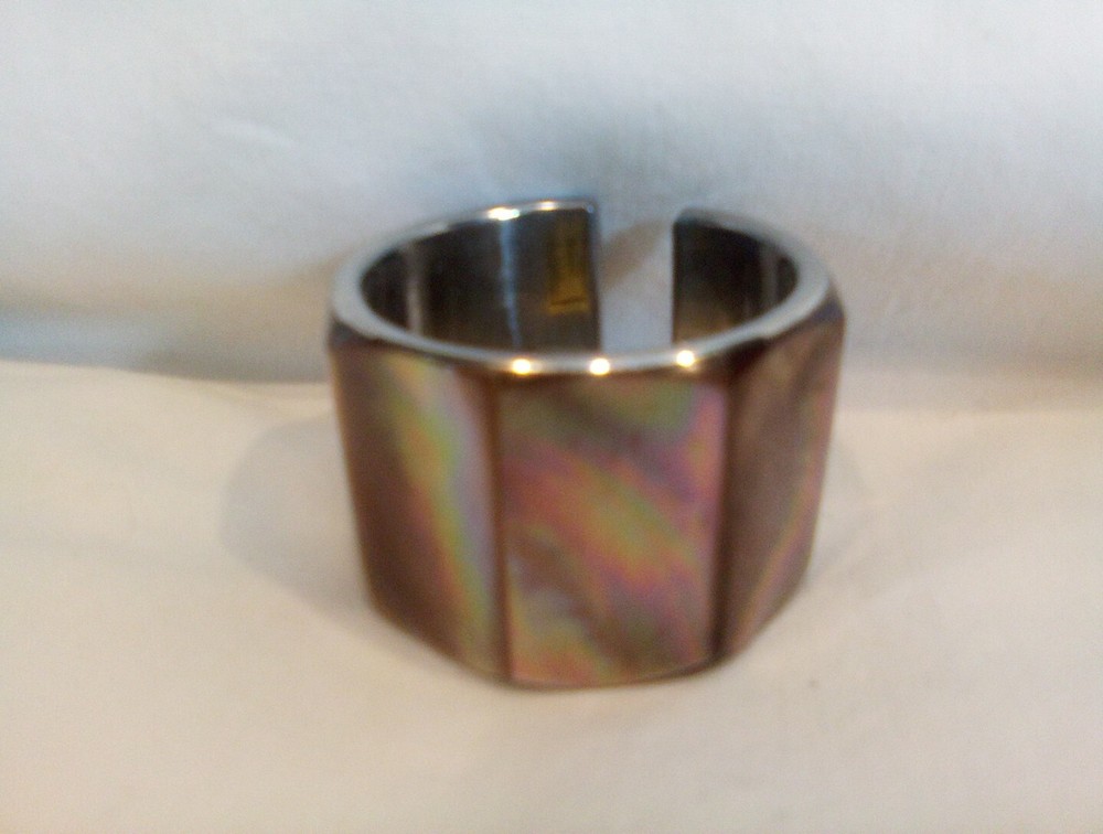 Pink Abalone And Silver Geometric Napkin Rings Set Of Six ...G...