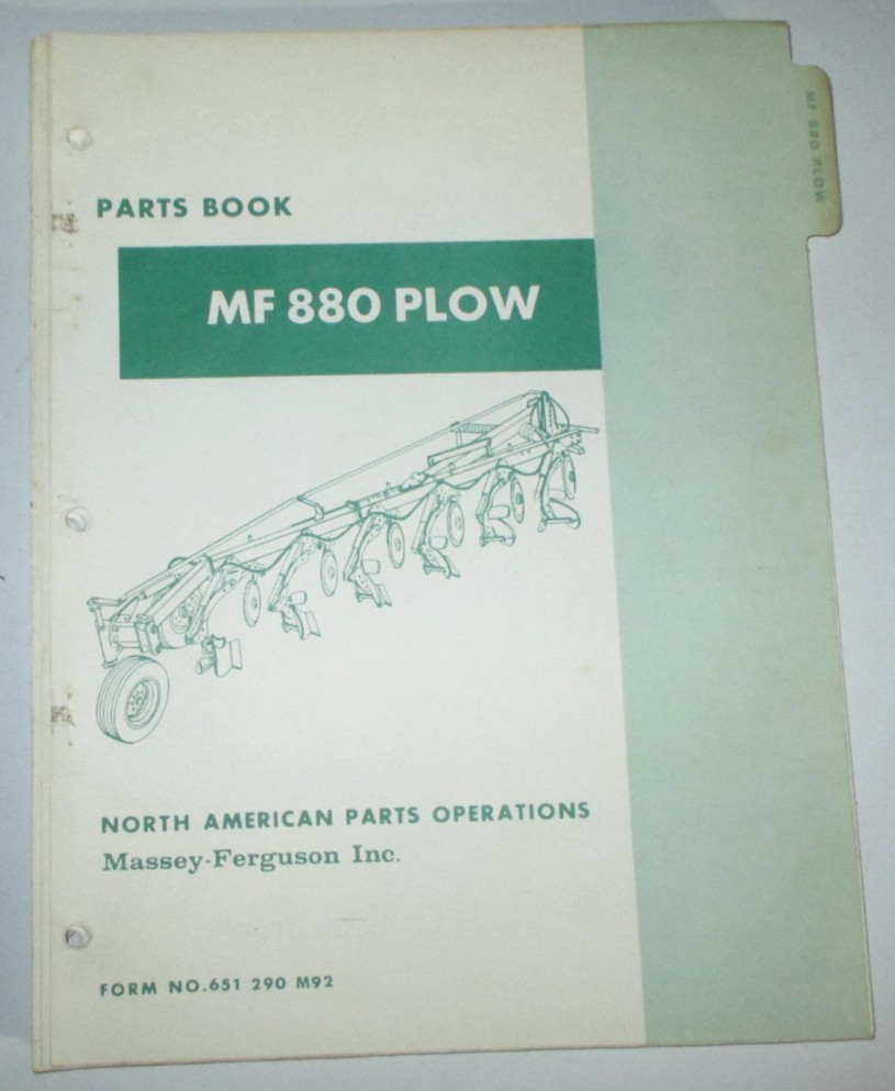 Massey Ferguson MF 880 Plow Parts Catalog Manual Book 7-70 ORIGINAL!