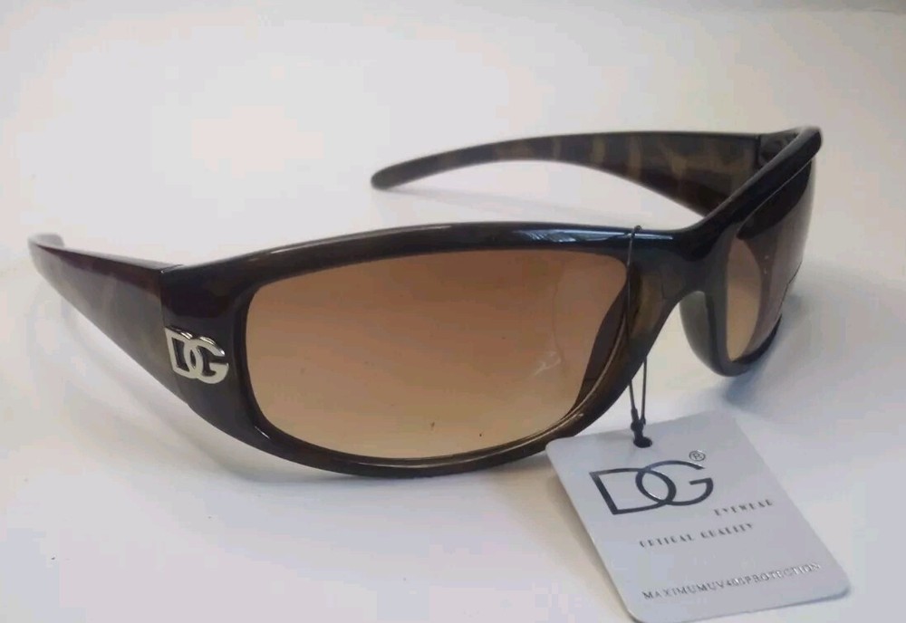 DG Eyewear Tortoise Wrap Fashion Sunglasses Stylish Designer Frames  
