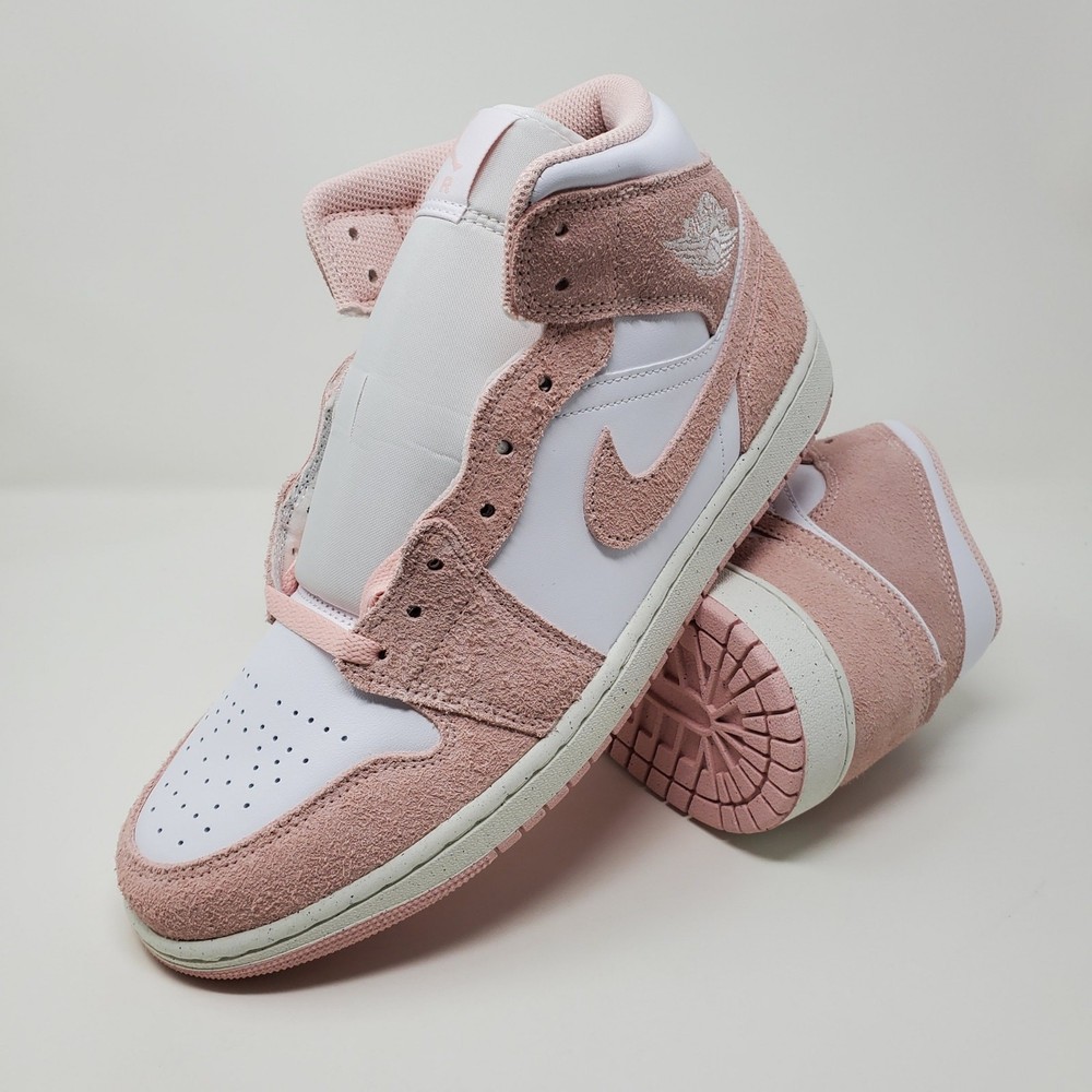 Nike Air Jordan 1 Mid SE Legend Pink Men's Size 10.5 Pink Suede FN5215-161