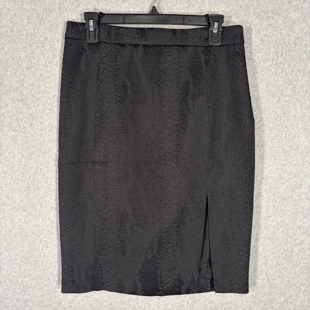 Altuzarra Skirt 10 Black Snakeskin Pencil Knee Zipper Slit Withy Moto Goth Sexy