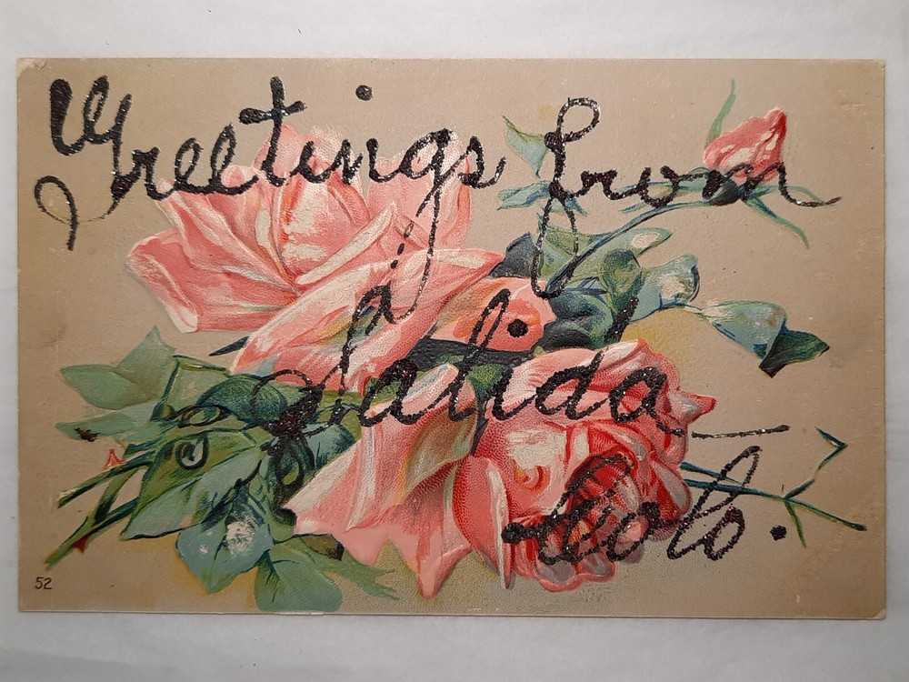 Postcard Glitter Floral - Greetings from Salida Colo