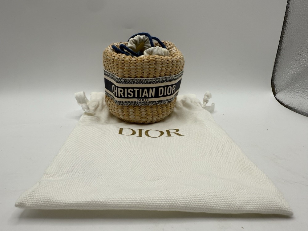 Dior Straw Pouch Mini Shoulder Bag VIP Limited Edition Makeup Cosmetic Case
