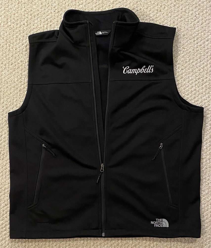 The North Face Ridgeline Soft Shell XL Vest Zip Jacket Black Windwall Campbells