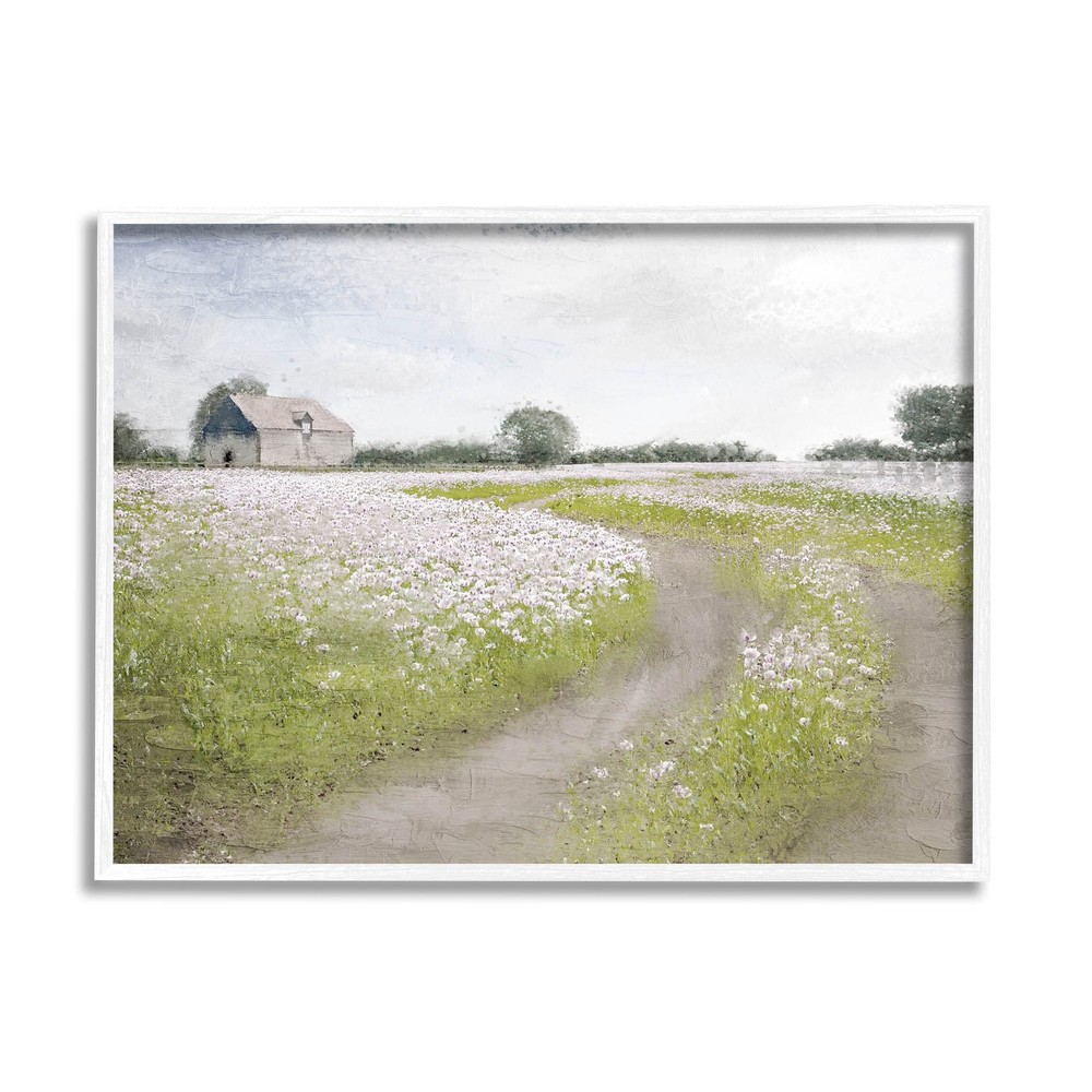 Rural Country Meadow Path Giclee Framed Wall Art, Design by Kim Allen