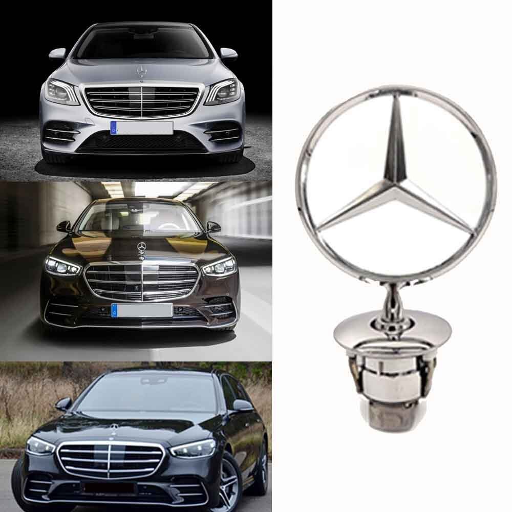 Fit for Mercedes Benz C E S AMG B Silver Front Hood Mounted Ornament Star Emblem