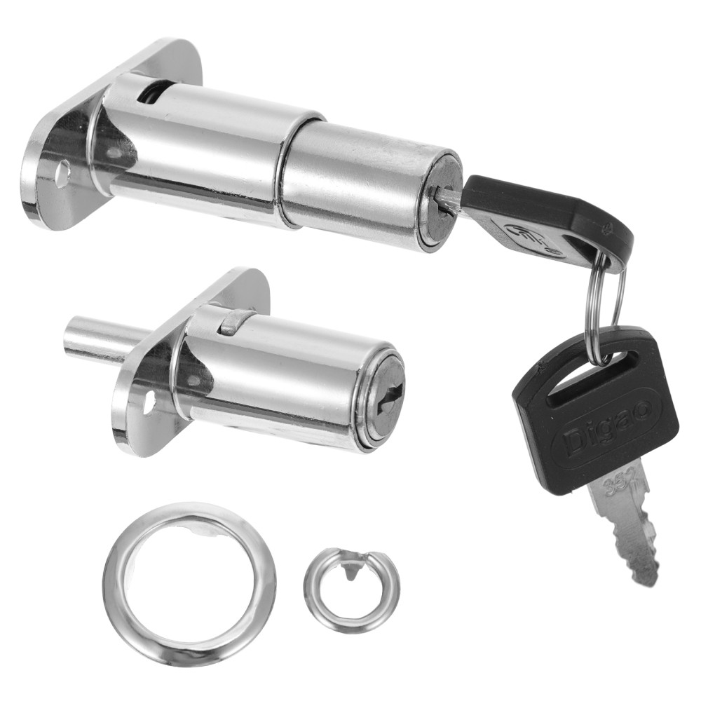2pcs Push Plunger Lock Drawer Lock Sliding Wardrobe Furniture Locker