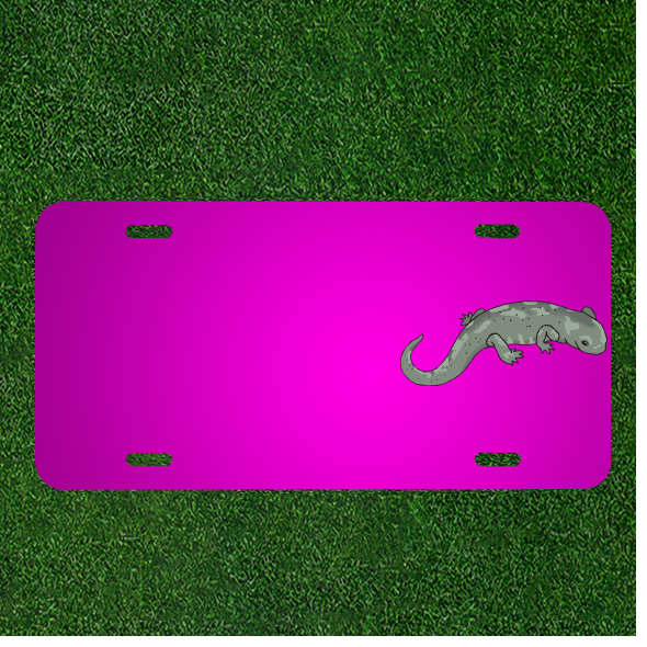 Custom Green Big Salamander Car License Plate with Add-On Names