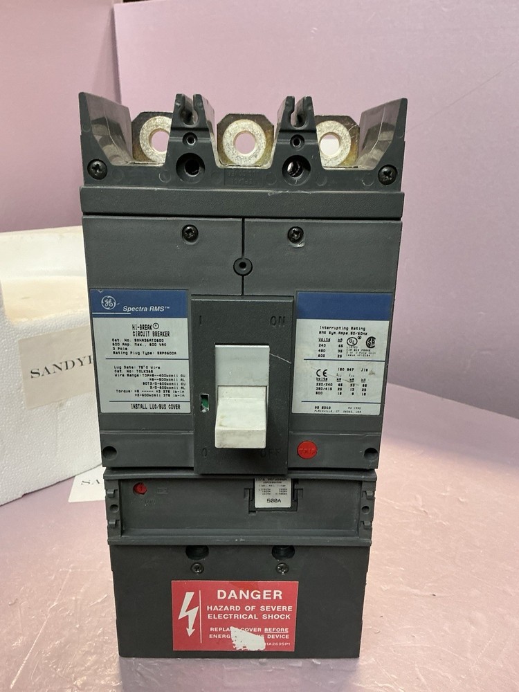 GE SGHA36AT0600 Hi-Break Circuit Breaker 600A 3-Pole 600VAC W/ SRPG600A500