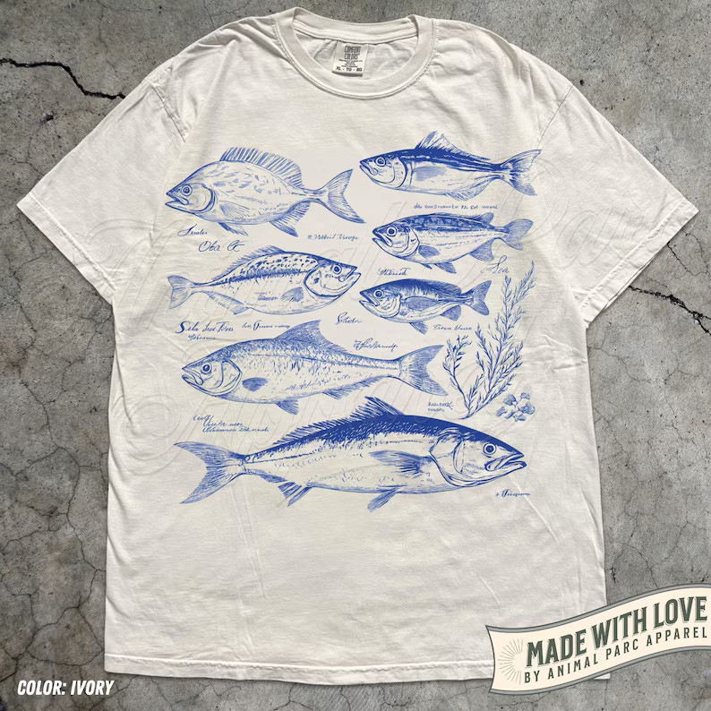 Vintage Fish Men Retro Fishing Comfort Tee
