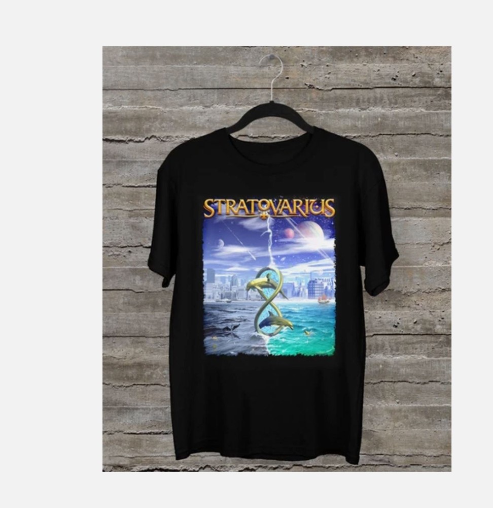 STRATOVARIUS INFINITE Short Sleeve Black All Size Gift T-Shirt