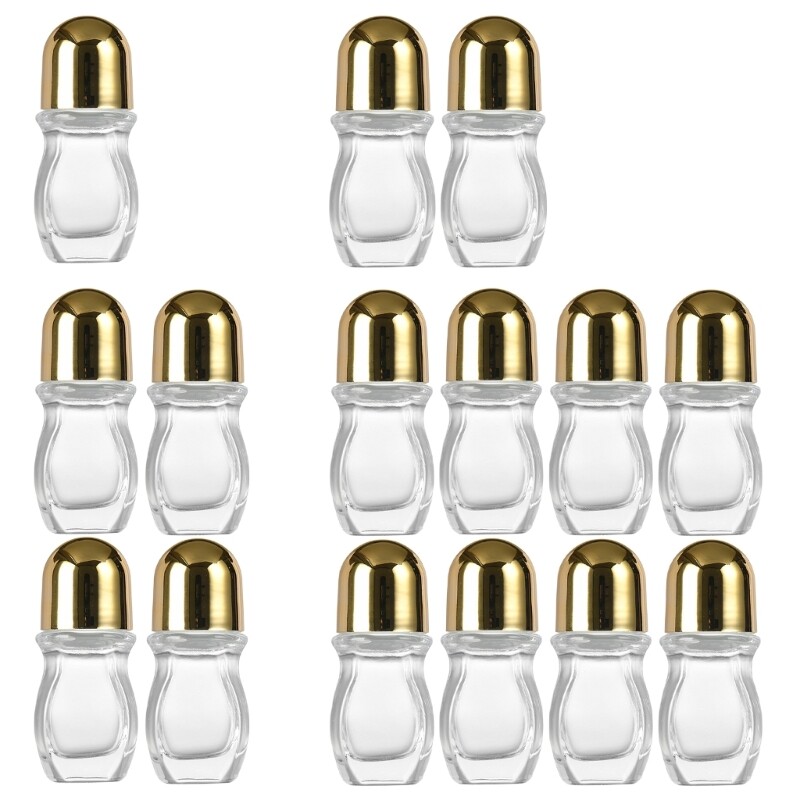 1/2/4/8 Refillable Glass Essential Oil Roller Bottles for Cosmetics